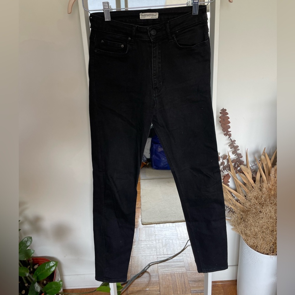 Zara High Waisted Black Jeans